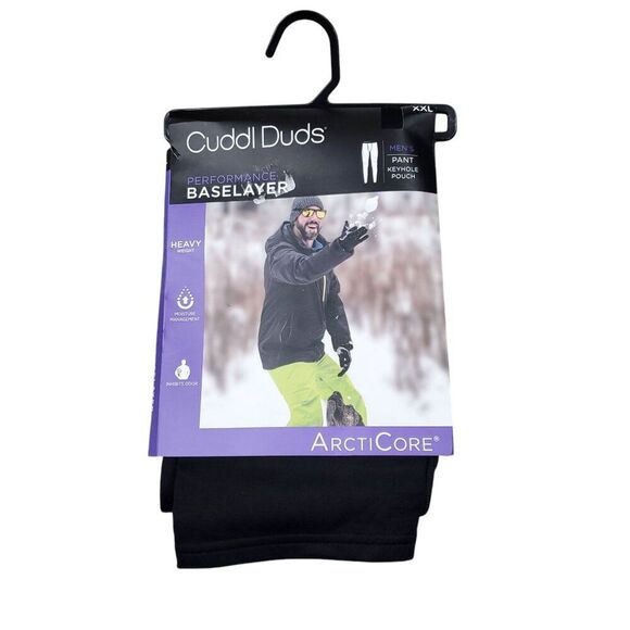 Cuddl Duds Men's Performance Baselayer Black Arcticore Thermal Pants Keyhole XXL - Picture 1 of 7